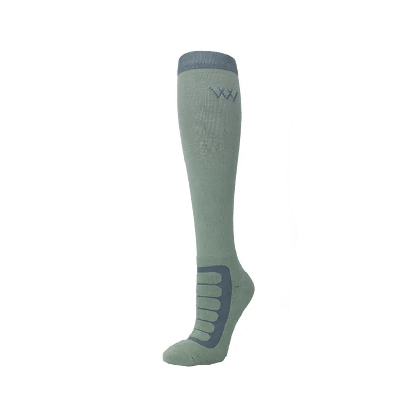 Woof Long Bamboo Tech Riding Sock - Sage/Steel