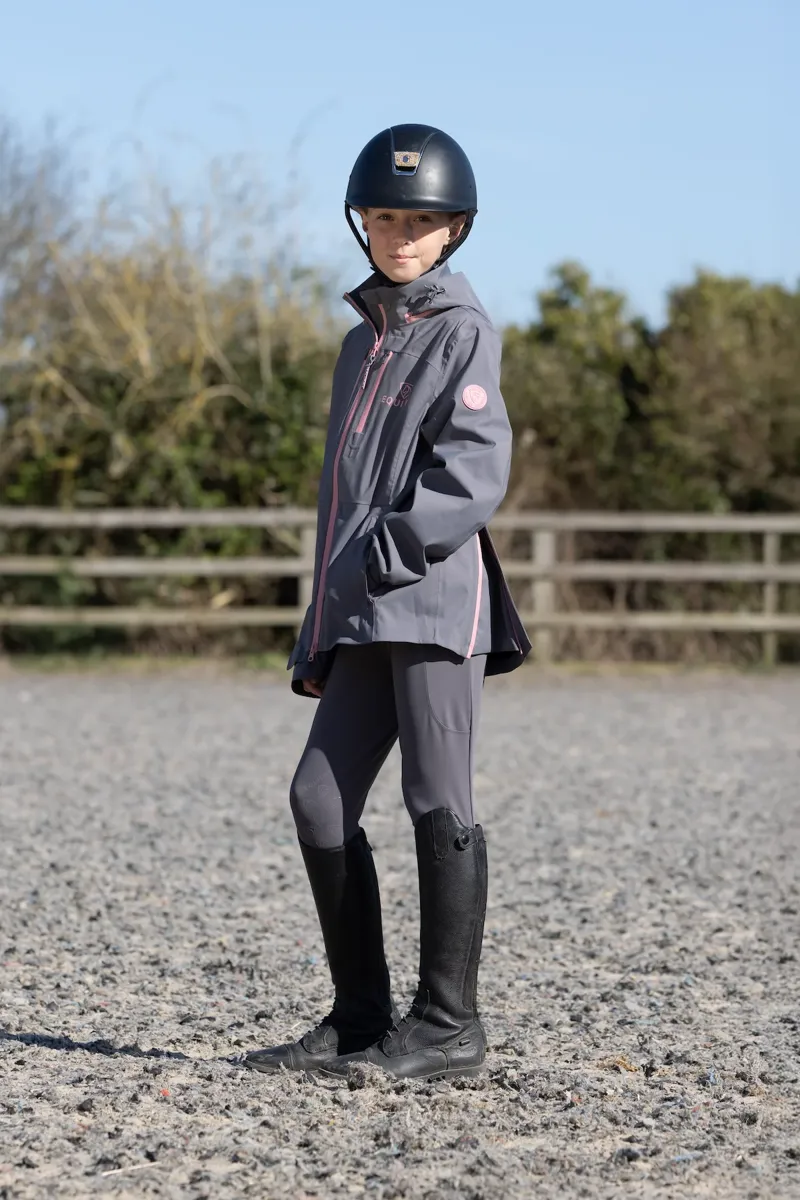 Equidry Girls Varsha Jacket - Charcoal and Pink-2