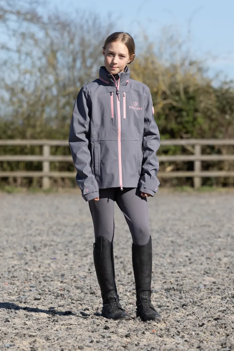 Equidry Girls Varsha Jacket - Charcoal and Pink-4