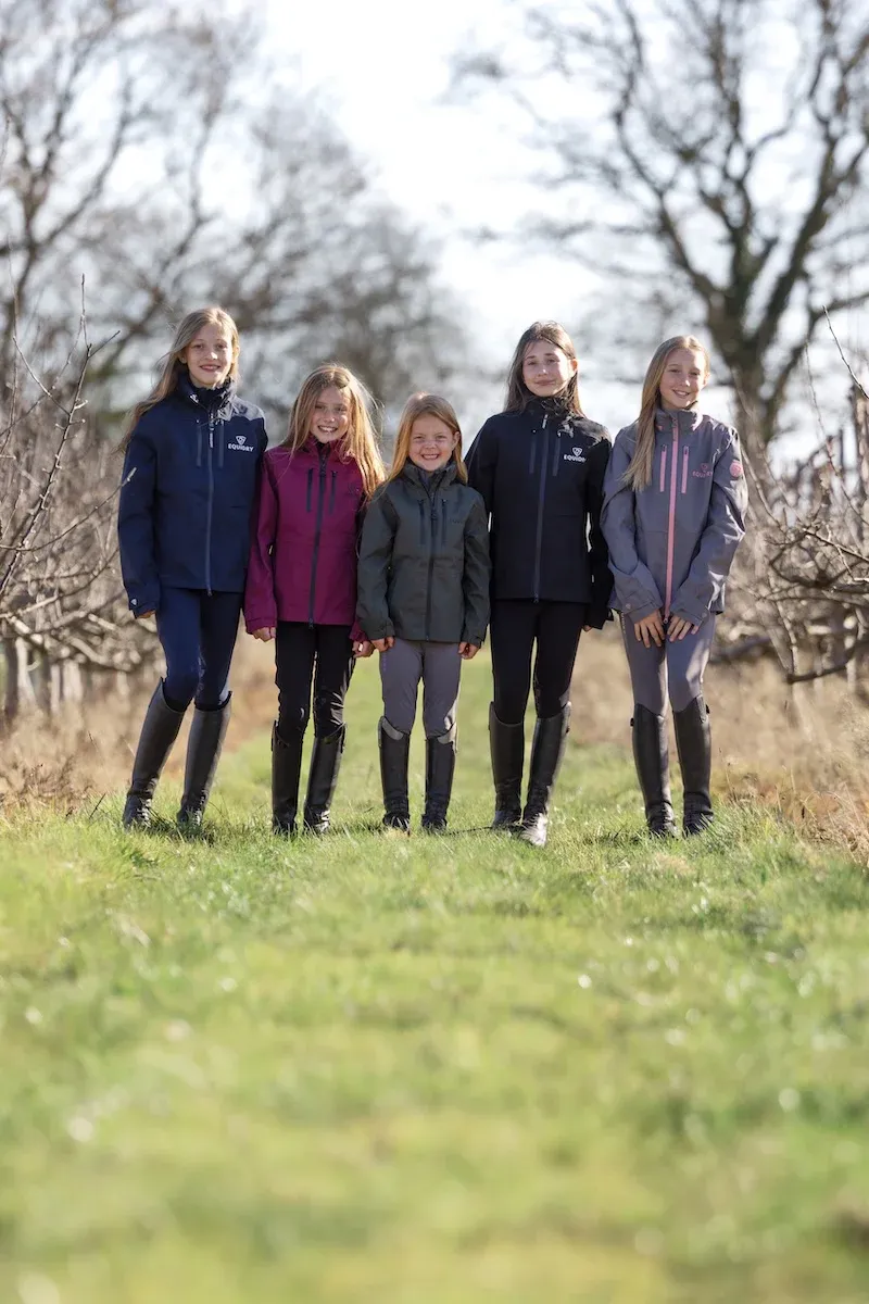 Equidry Girls Varsha Jacket - Navy and White-5