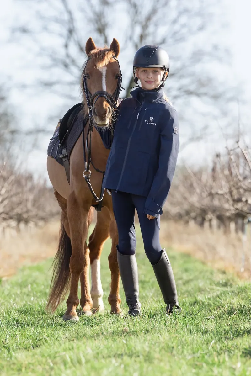 Equidry Girls Varsha Jacket - Navy and White-1
