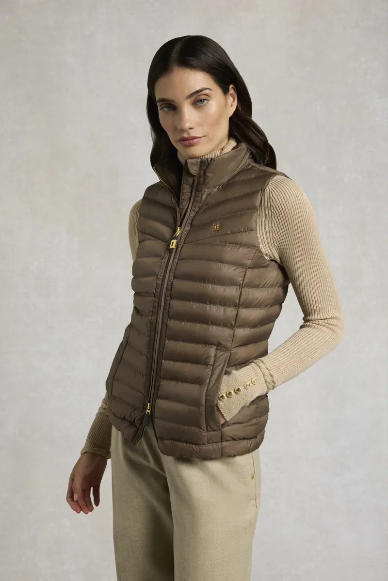 Holland Cooper Lightweight Puffer Gilet - Chestnut -3