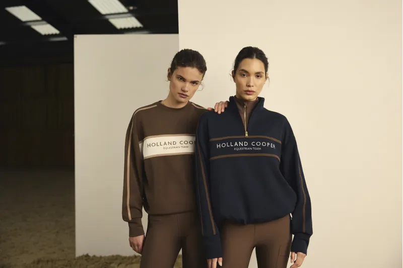 Holland Cooper Equestrian Quarter Zip Neck Sweat - Ink Navy - needs images -5