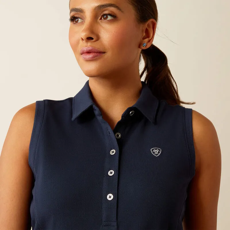 Ariat Womens Prix 3.0 Sleeveless Polo - Navy