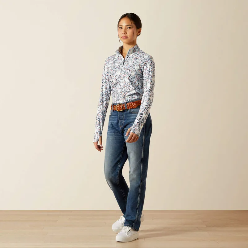 Ariat Youth Lowell 3.0 1/4 Zip Baselayer - Posey Pony Print-1
