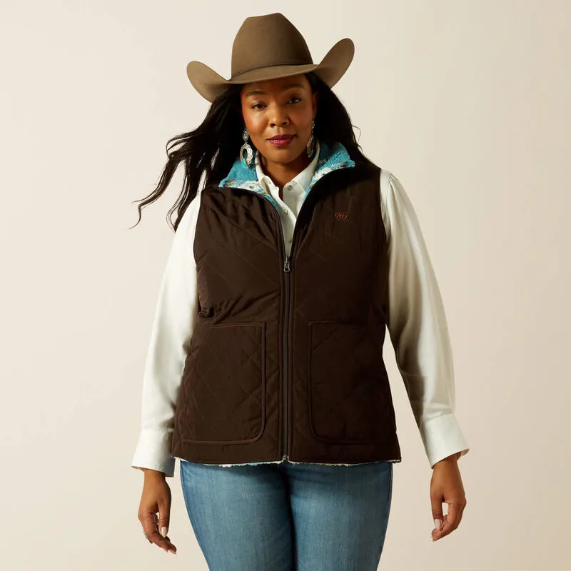 Ariat Womens Dilon 2.0 Insulated Reversible Vest - Mole-1