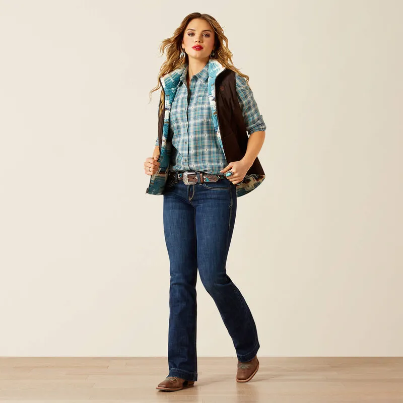 Ariat Womens Dilon 2.0 Insulated Reversible Vest - Mole-2