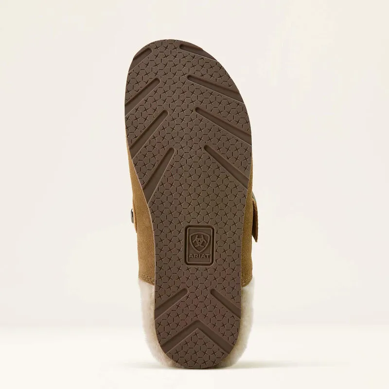 Ariat Womems Country Mule Sherpa - Ranch Brown Suede-2