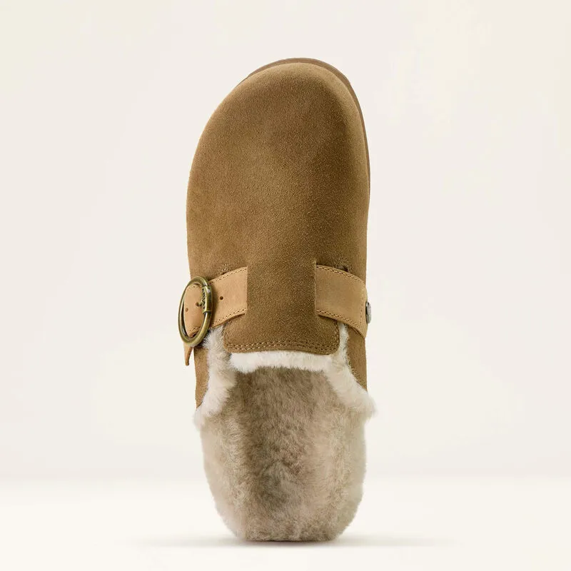 Ariat Womems Country Mule Sherpa - Ranch Brown Suede-3