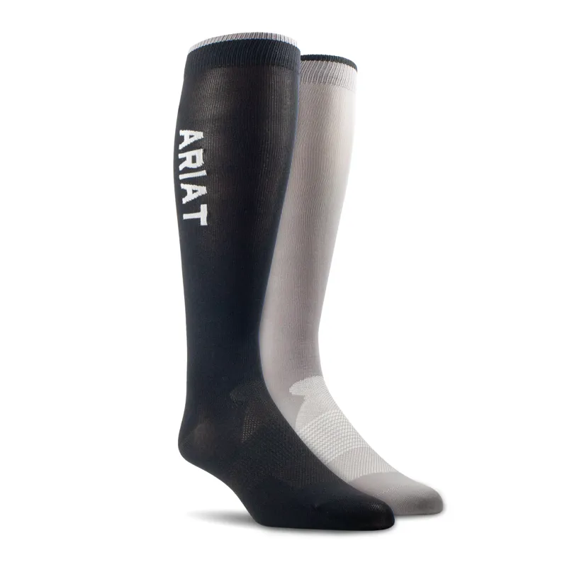 Ariat TEK Essential Performance Sock 2 Pair - Black/Zinc
