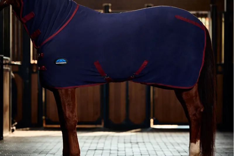 Weatherbeeta Anti-Static Fleece Cooler Combo - Navy/Burgundy-2