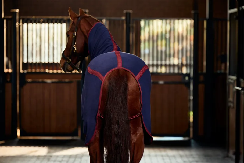 Weatherbeeta Anti-Static Fleece Cooler Combo - Navy/Burgundy-4