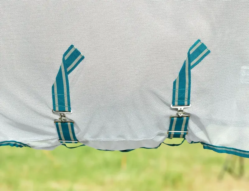 Weatherbeeta ComFiTec Zephyr Plus Mesh Combo Neck Fly Rug - Silver/Teal/ Green Stone-7