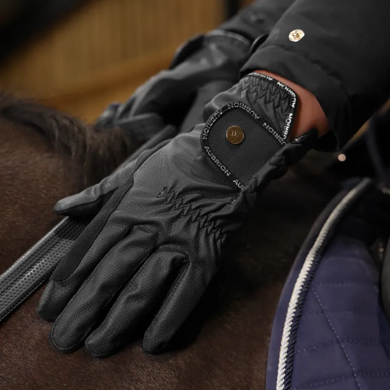 Aubrion Stadium Winter Riding Gloves - Black-1