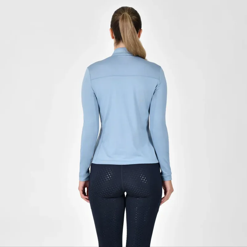 Dublin Ladies Breathable Long Sleeve Riding Top - Fog Blue-3