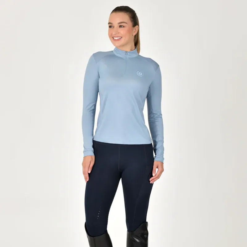 Dublin Ladies Breathable Long Sleeve Riding Top - Fog Blue