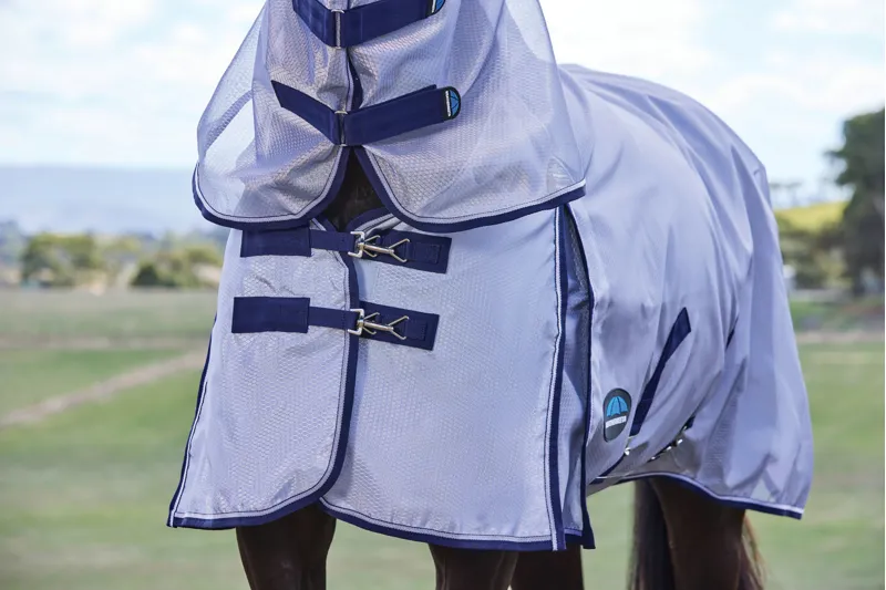 Weatherbeeta Comfitec Hexi Shield Fly Sheet Combo - Silver/Navy/White-3