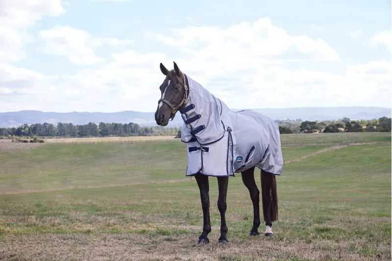 Weatherbeeta Comfitec Hexi Shield Fly Sheet Combo - Silver/Navy/White-1