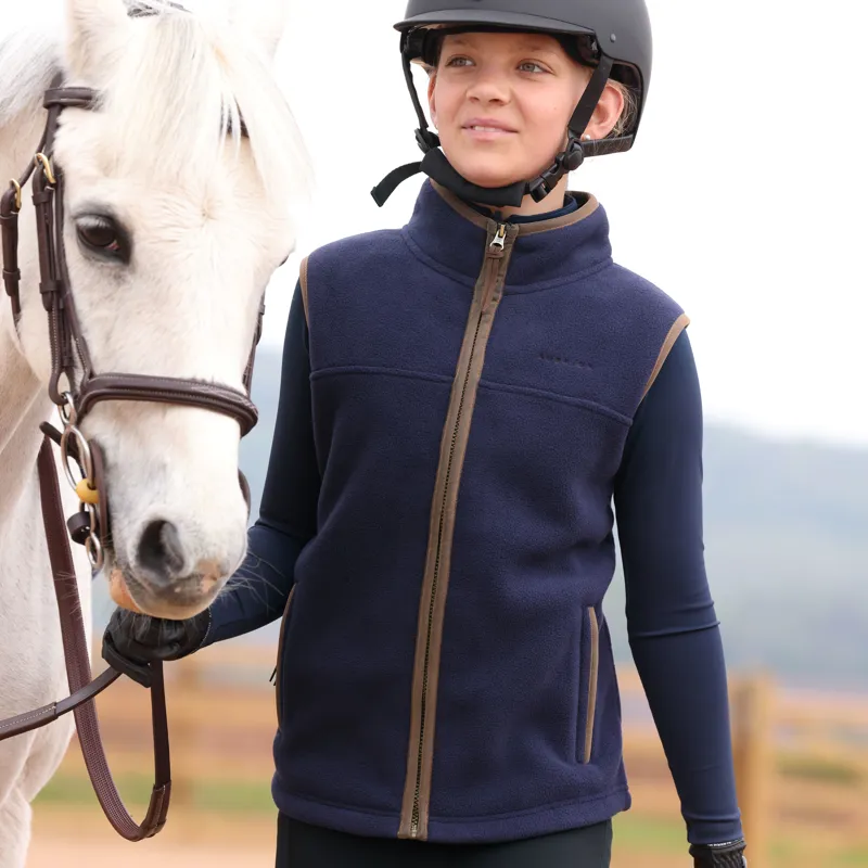 Aubrion Young Rider Core Fleece Gilet - Navy -1