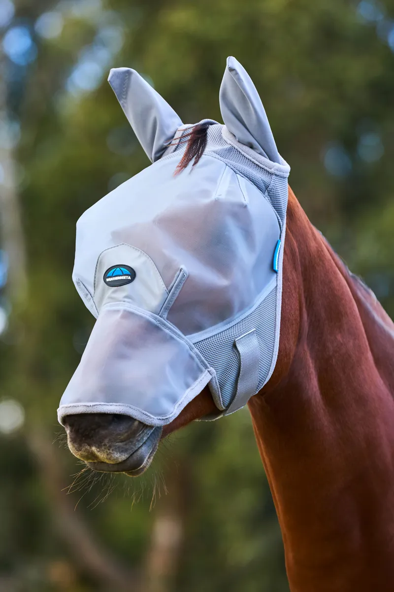 Weatherbeeta Comfitec Durable Mesh Fly Mask With Ears and Nose - Grey