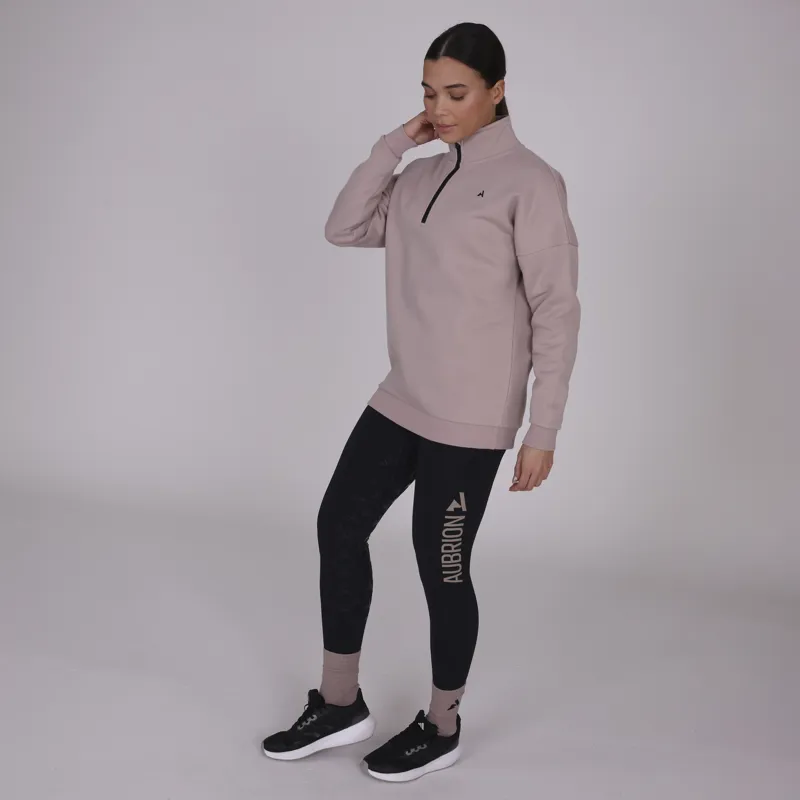 Aubrion Womens React Half Zip Sweatshirt Sand-1