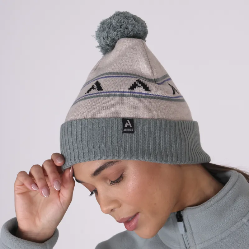 Aubrion React Bobble Hat Sage/Sand-3