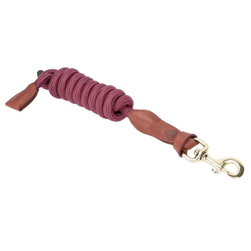 Velociti Lusso 2 Metres Leather Lead Rope - Burgundy