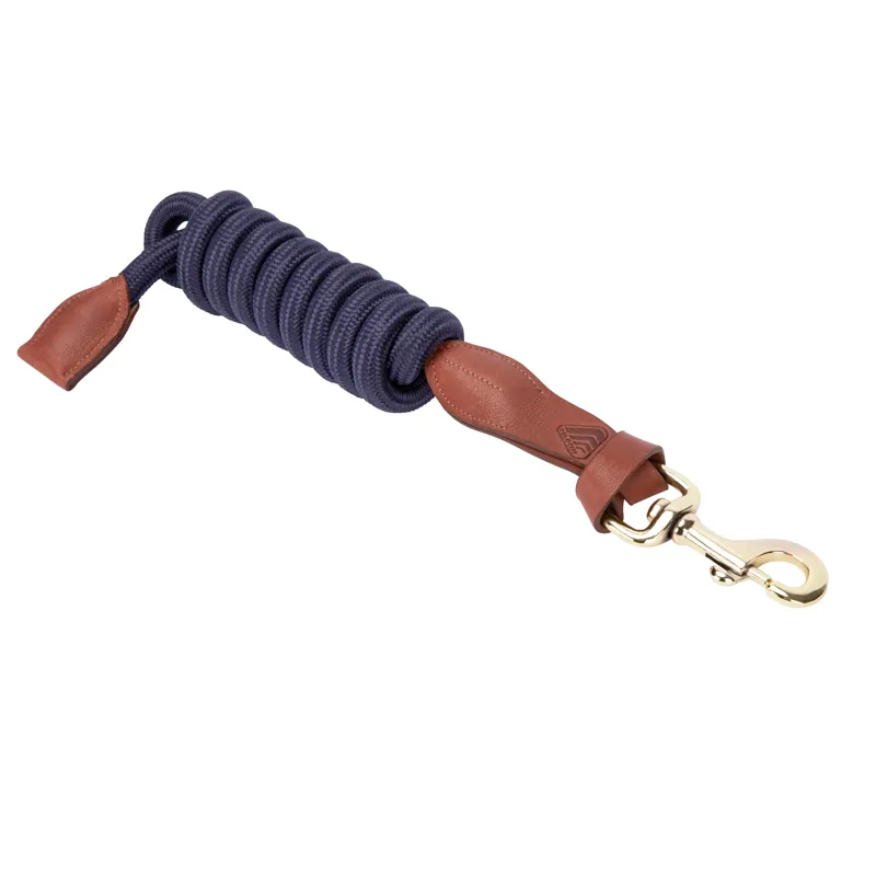 Velociti Lusso 2 Metres Leather Lead Rope - Navy