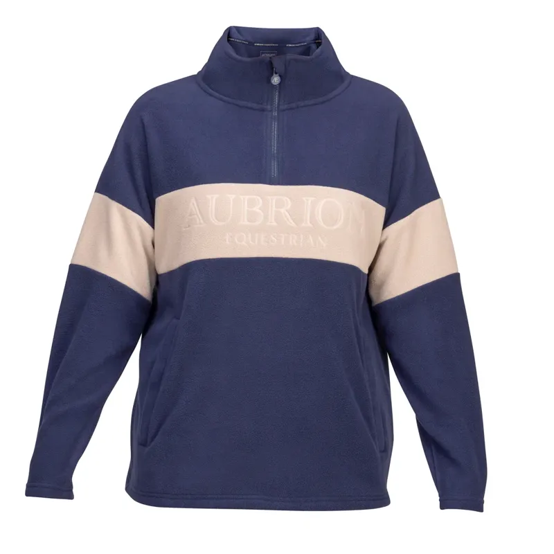 Aubrion Equestrian Quarter Zip Fleece - Midnight/Taupe-1