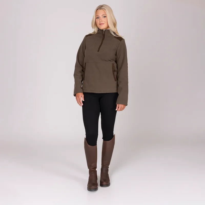 Aubrion Unisex Heritage Quarter Zip Fleece - Dark Olive-1