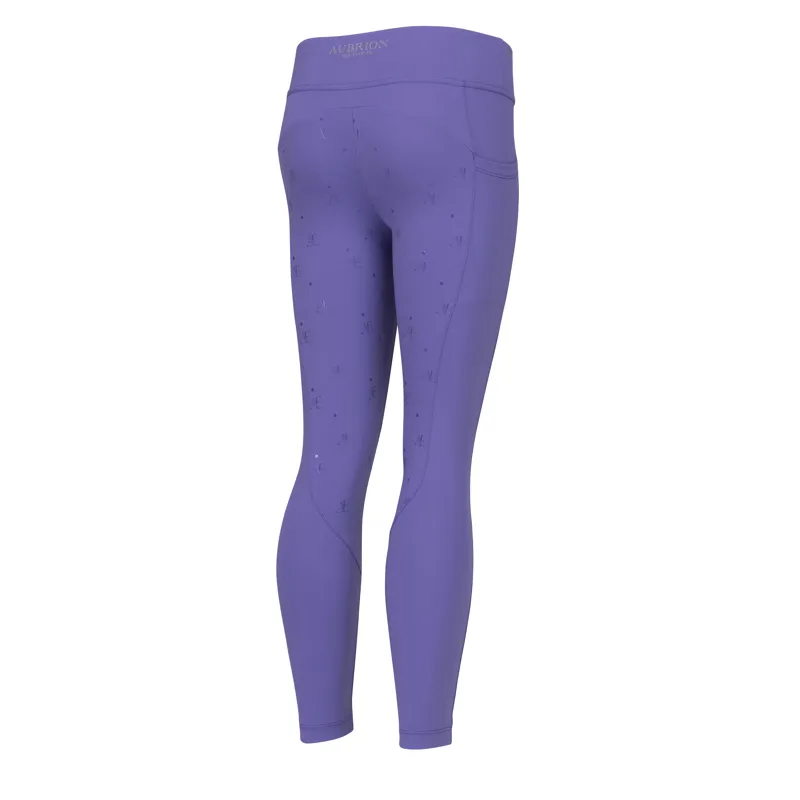 Aubrion Equestrian Young Rider Riding Tights - Heather-2