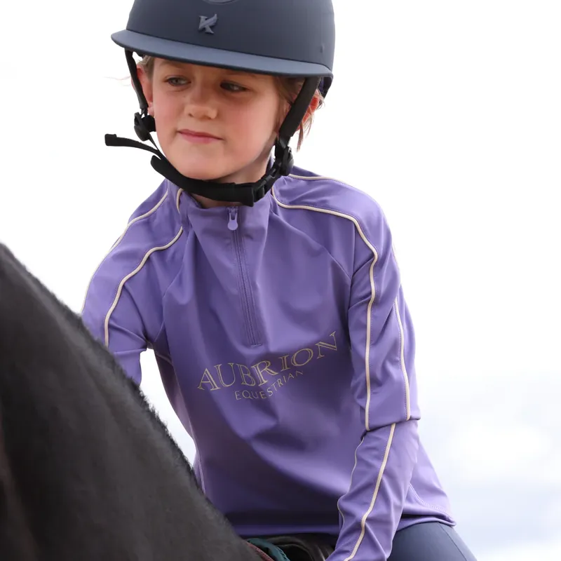Aubrion Equestrian Long Sleeve Base Layer -Young Rider - Heather