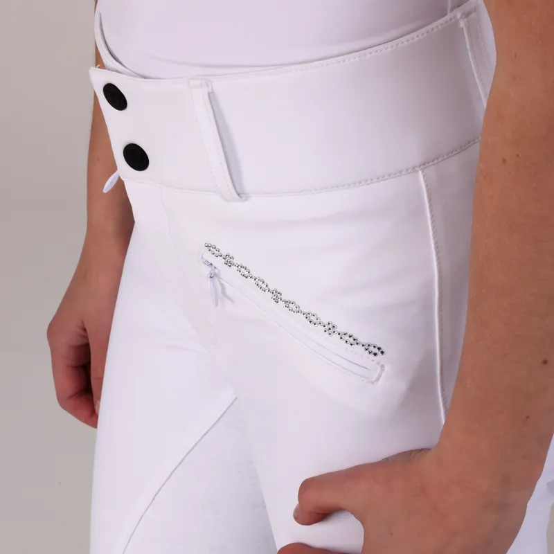 Aubrion Optima LX Breeches - Young Rider - White-1