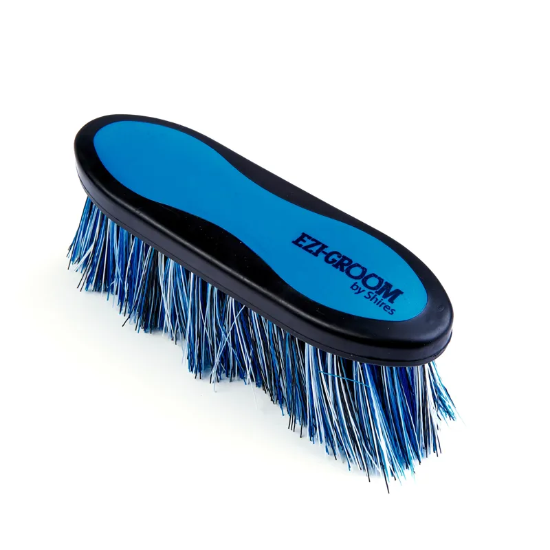 Shires Large Ezi-Groom Long Bristle Grip Dandy Brush In Blue-1