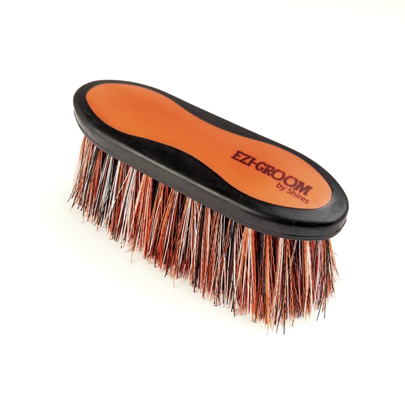 Shires Large Ezi-Groom Long Bristle Grip Dandy Brush In Orange-1