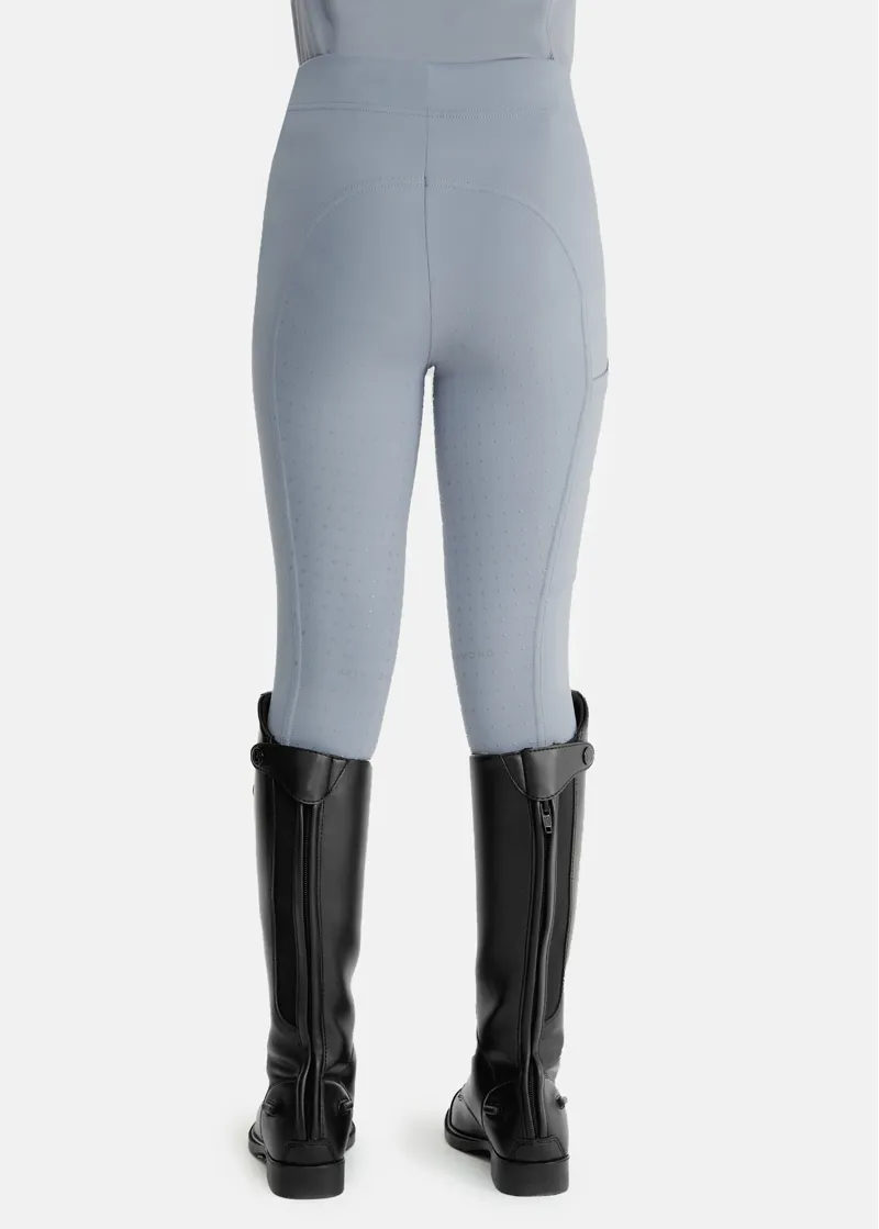 Aztec Diamond Young Rider Full Seat Leggings - Ash Blue-1