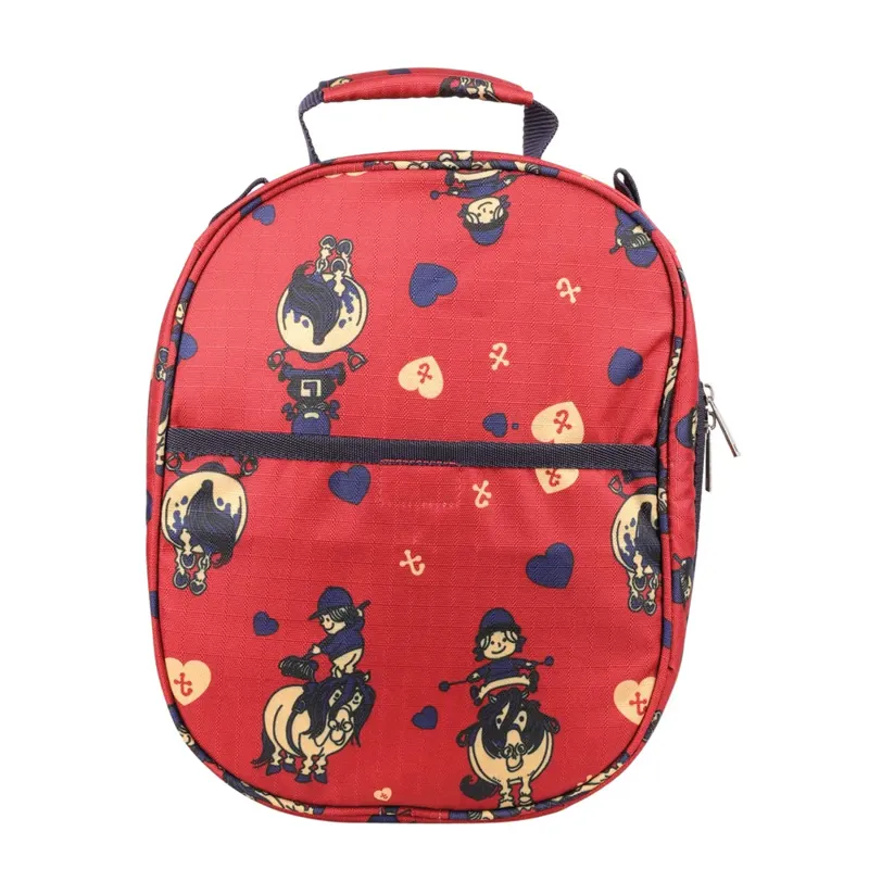 Hy Equestrian Thelwell Collection Balancing Act Hat Bag - Red/Navy one size-1