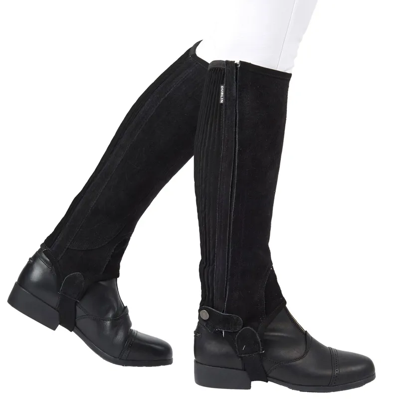 Dublin Childs Suede Original Fit Half Chaps - Black