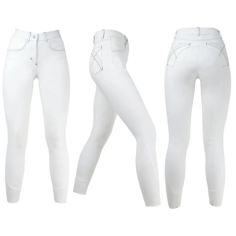 Hyperformance Olympian Ladies Breeches Arctic White/Royal Blue