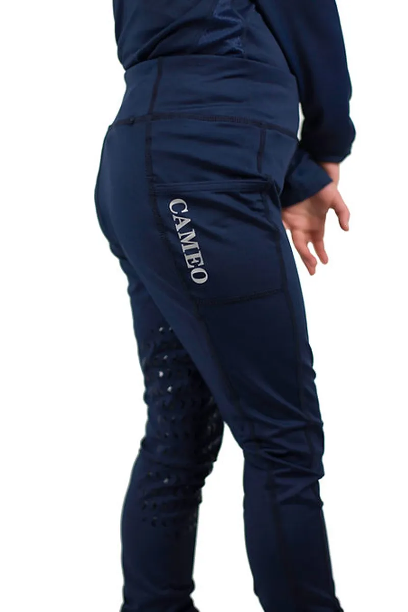 Cameo Junior Performance Riding Tights - Navy