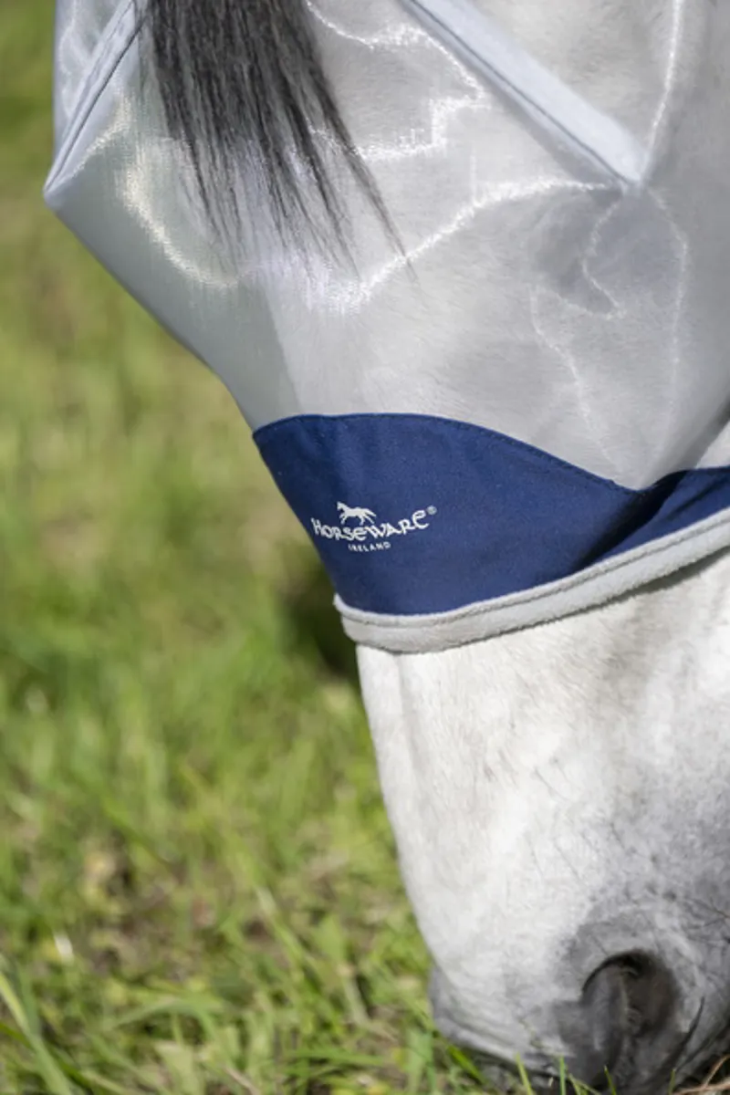Horseware Shield Flymask - Navy/Sliver-5