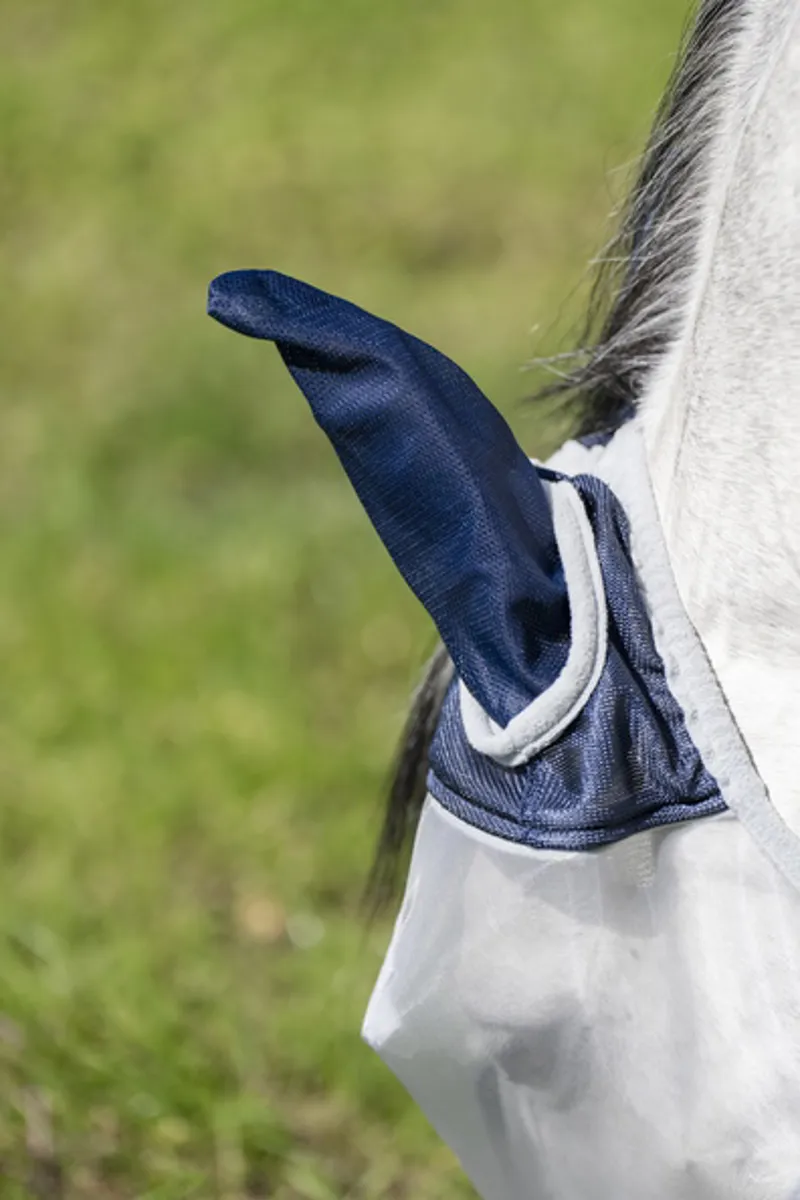 Horseware Shield Flymask - Navy/Sliver-4