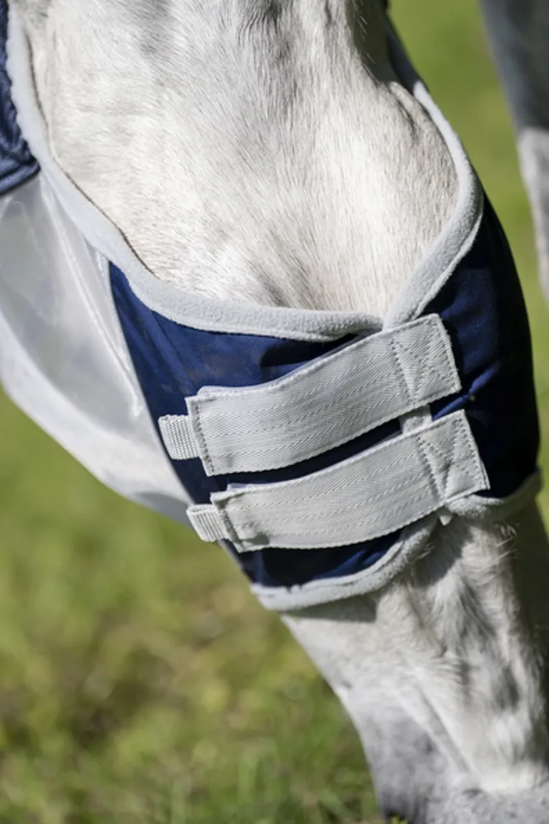 Horseware Shield Flymask - Navy/Sliver-3