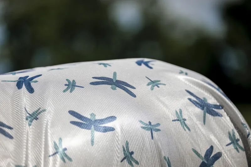 Amigo Integrated Fly Sheet 0g Turnout Rug - Dragonfly Print/ Silver Blue and Sage-1