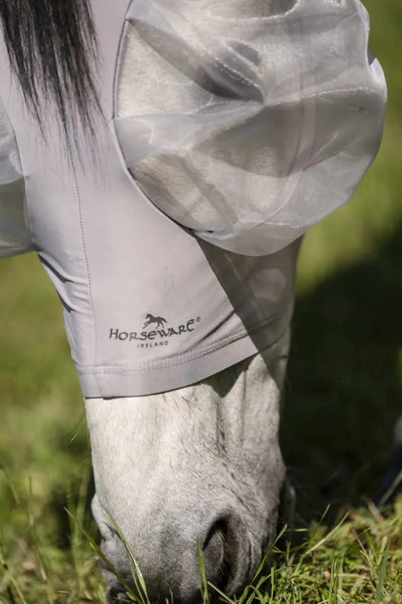 Horseware Defence Flymask - Silver/Silver-7