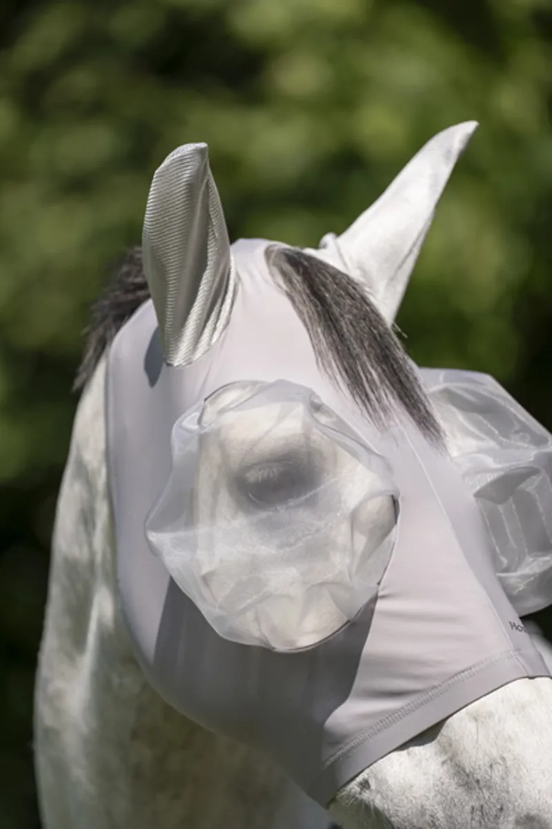 Horseware Defence Flymask - Silver/Silver-5