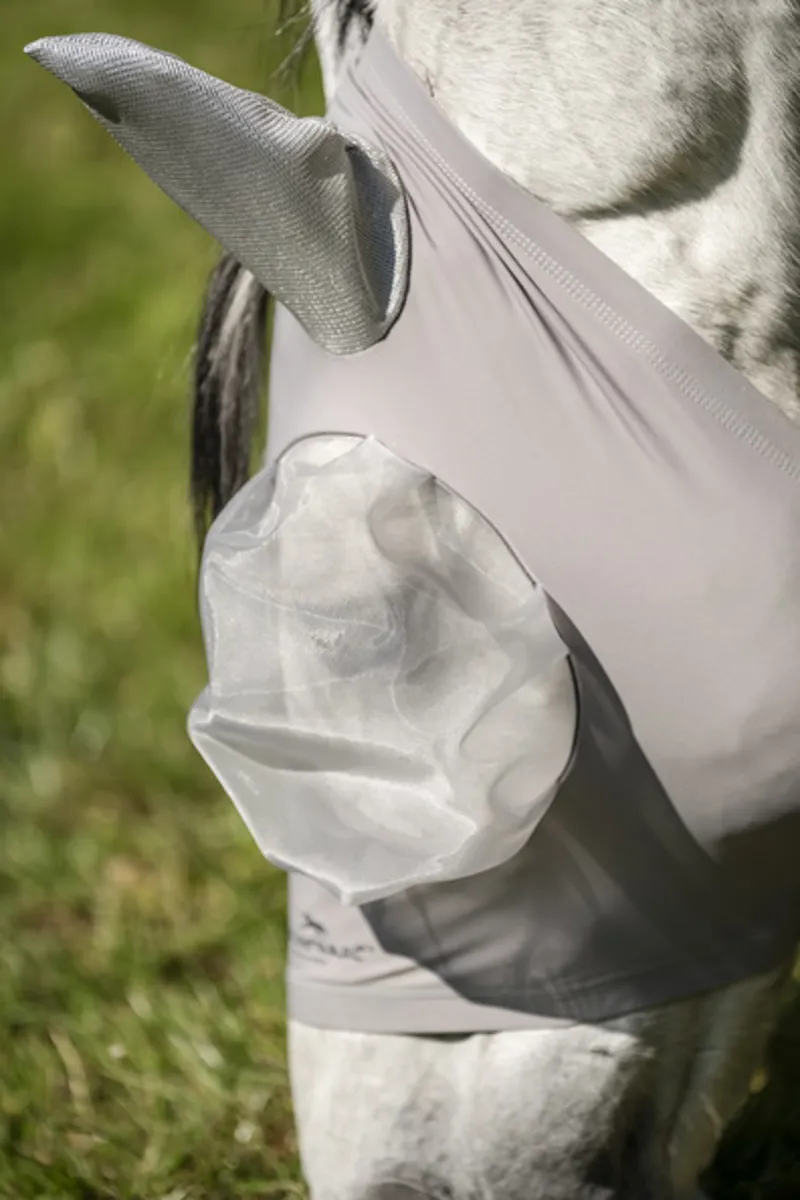 Horseware Defence Flymask - Silver/Silver-3