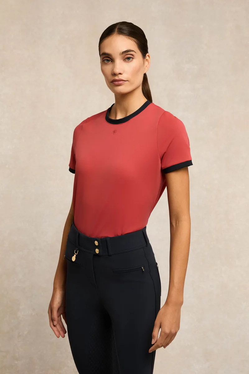 Holland Cooper Chiltern Ringer Tee - Washed Red-1