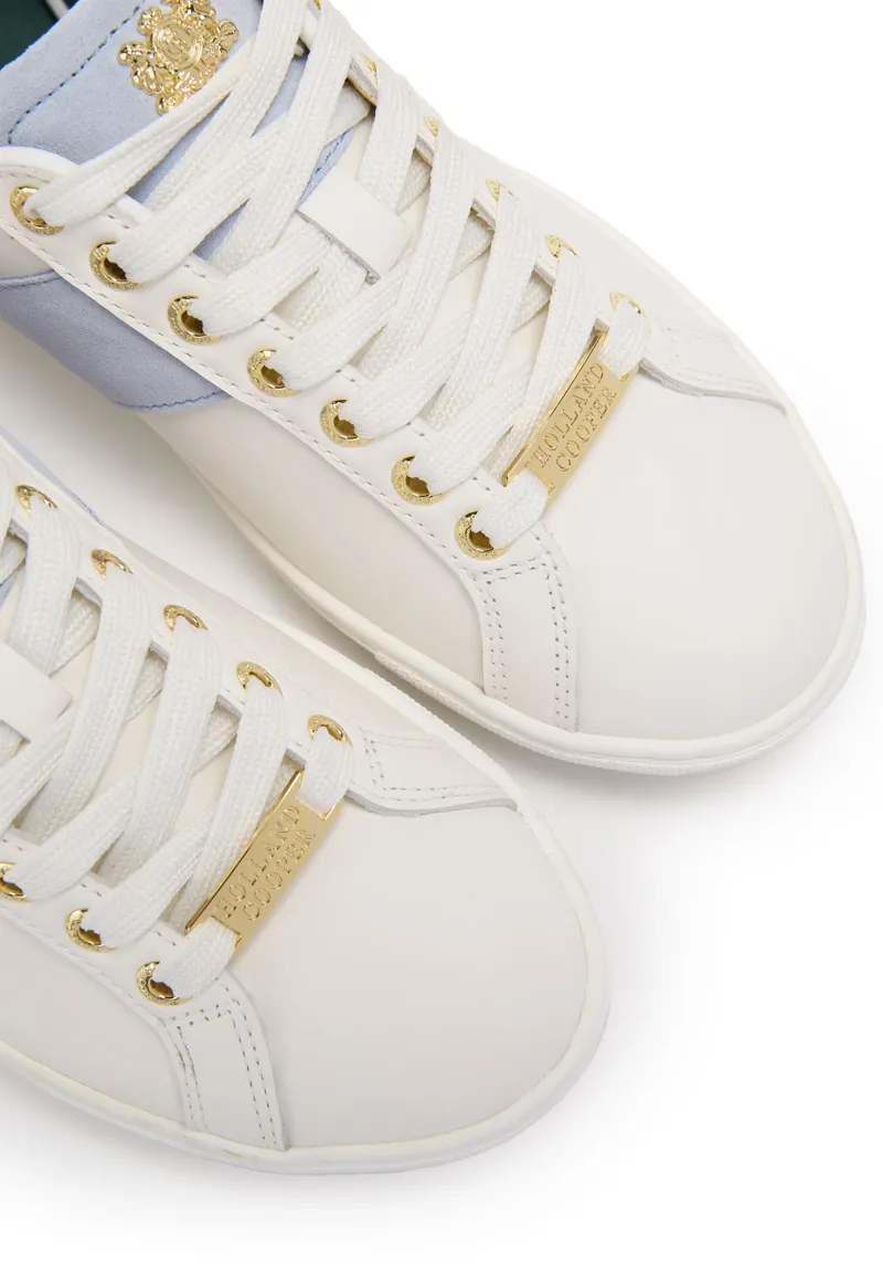 Holland Cooper Knightsbridge Court Trainer - White Smokey Blue-1