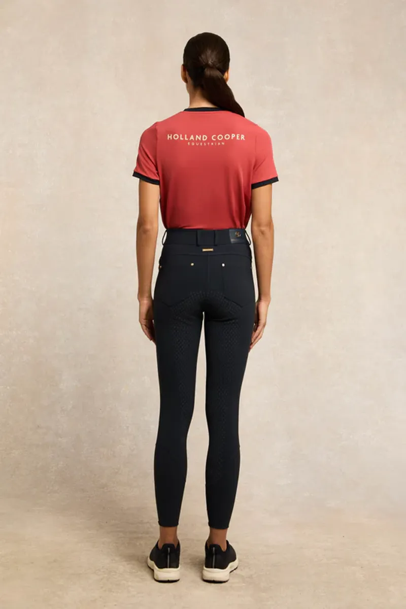 Holland Cooper Chiltern Ringer Tee in Washed Red Large-1